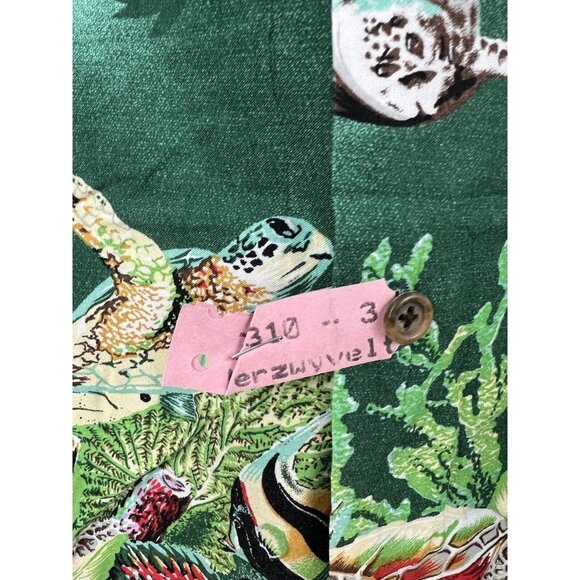 Men Graphic Coral Reef Shirt Button Front XL Tropical Fish Hawaiian 100% Cotton - Picture 7 of 11